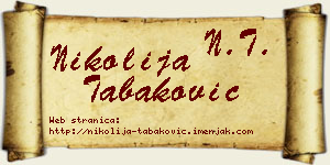 Nikolija Tabaković vizit kartica